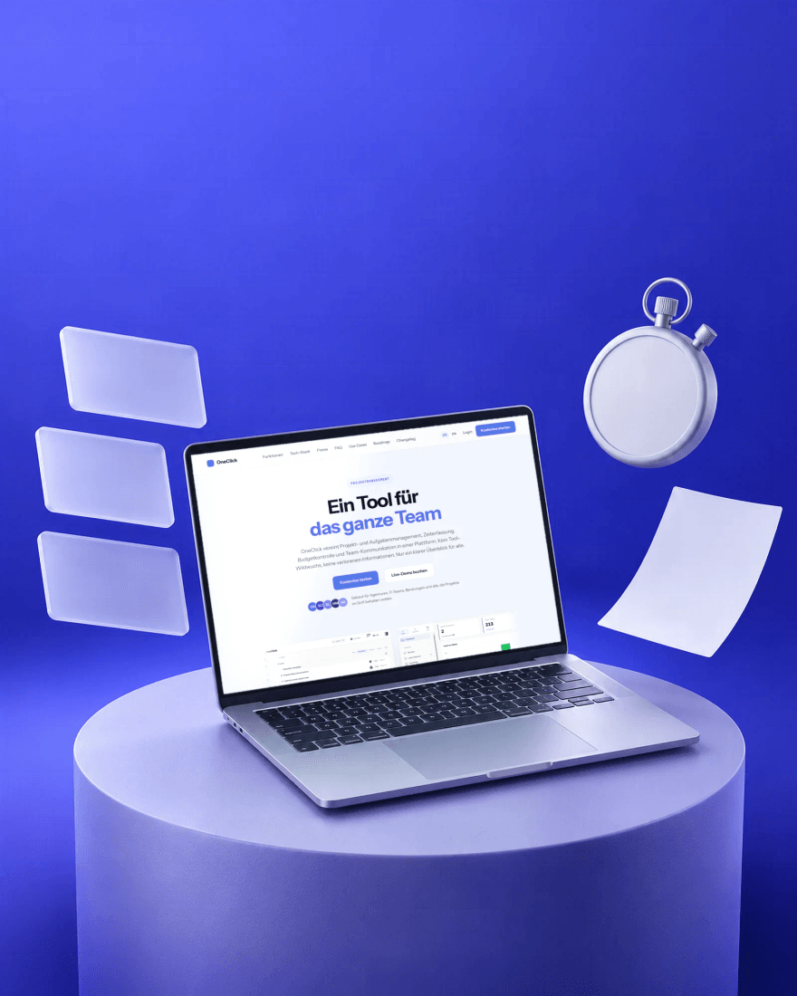 OneClick.de - CRM с тайм-трекером и биллингом: обложка кейса